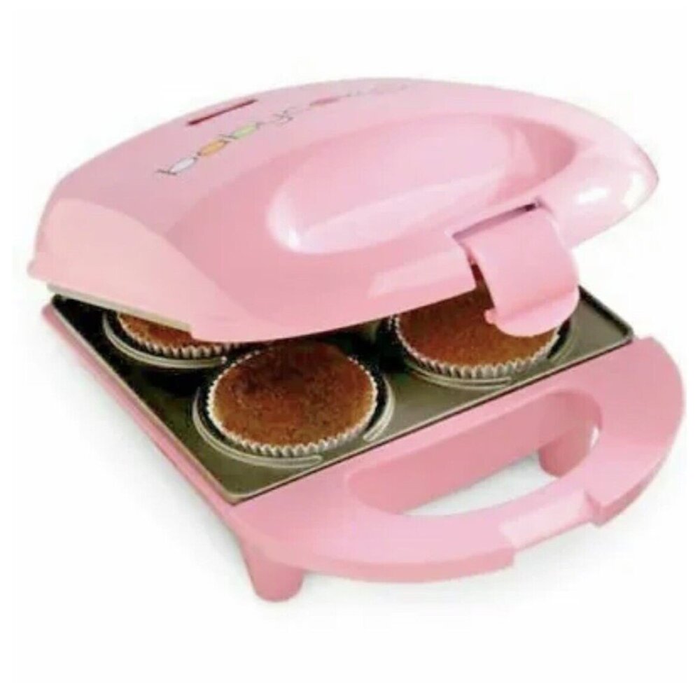 Pink BabyCakes 4 Mini Cupcake Maker Nonstick Coated Pink Gift NEW